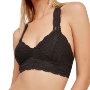 Free People Intimately FP Galloon Black Lace Racerback Bralette Bra Sz M
